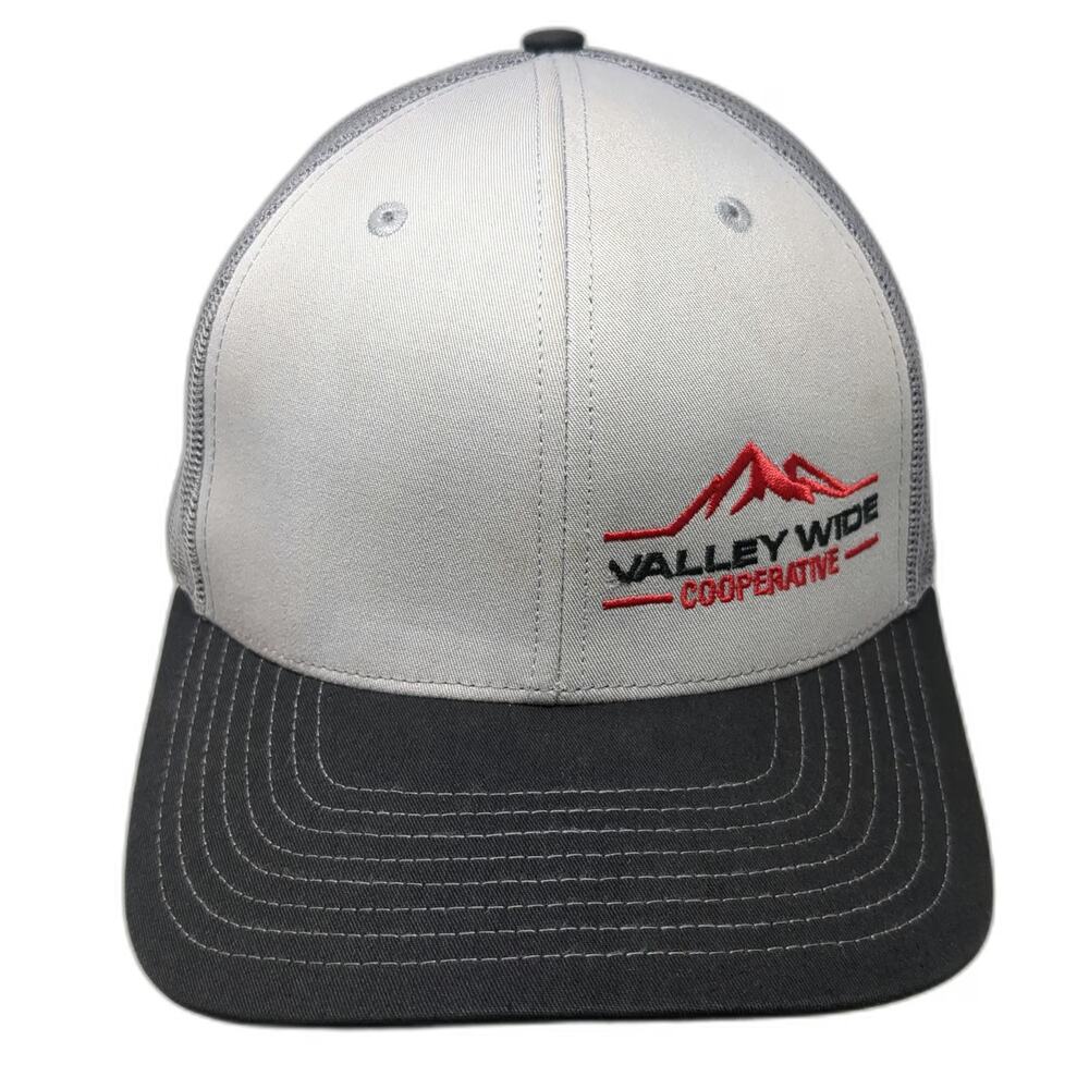 Richardson Gray Trucker Hat One Size Snapback Valley Wide Cooperative Logo Mesh